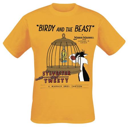 T-Shirt Manches courtes  de Looney Tunes - Birdie And The Beast - S à XXL - pour Homme - jaune - Looney Tunes