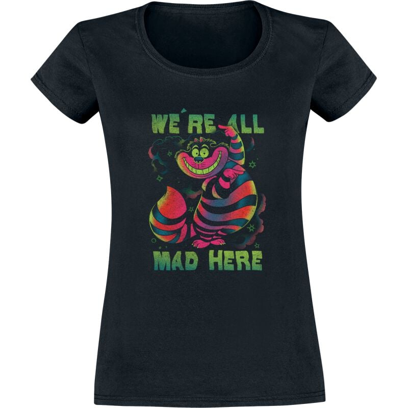T-Shirt Manches courtes Disney de Alice Au Pays Des Merveilles - Chesire Rainbow - S à XXL - pour Femme - noir - Alice Au Pays Des Merveilles