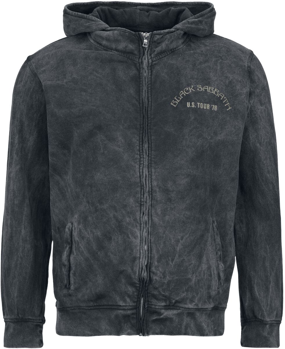 Sweat-shirt zippé à capuche  de Black Sabbath - US Tour 78 - S à XXL - pour Homme - anthracite - Black Sabbath