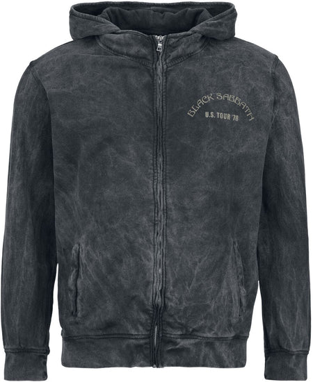 Sweat-shirt zippé à capuche  de Black Sabbath - US Tour 78 - S à XXL - pour Homme - anthracite - Black Sabbath