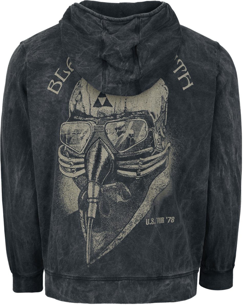 Sweat-shirt zippé à capuche  de Black Sabbath - US Tour 78 - S à XXL - pour Homme - anthracite - Black Sabbath - View 2