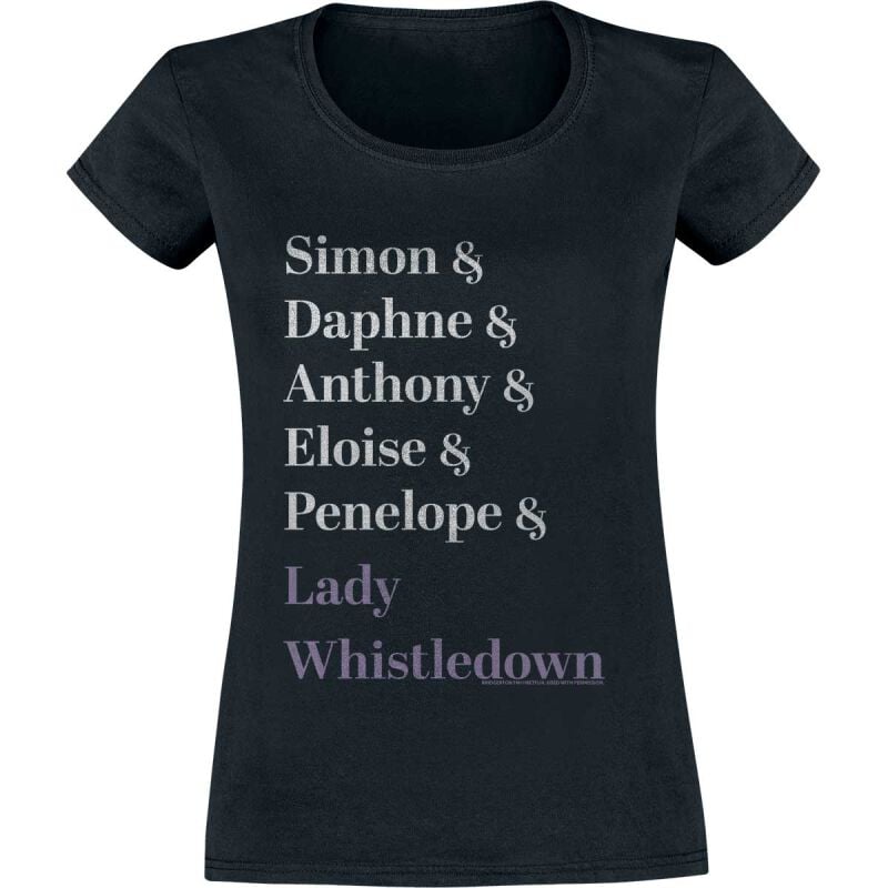 T-Shirt Manches courtes  de Bridgerton - S à M - pour Femme - noir - Bridgerton