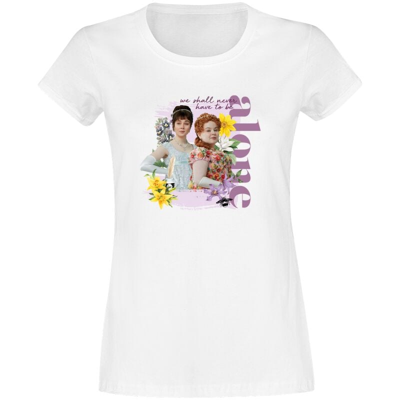 T-Shirt Manches courtes  de Bridgerton - Never Be Alone - S à XL - pour Femme - blanc - Bridgerton