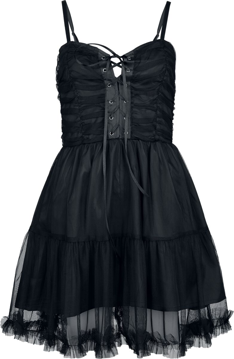Robe courte Gothic de Gothicana by EMP - Robe en Mesh avec Dentelle - S à XL - pour Femme - noir - Gothicana by EMP