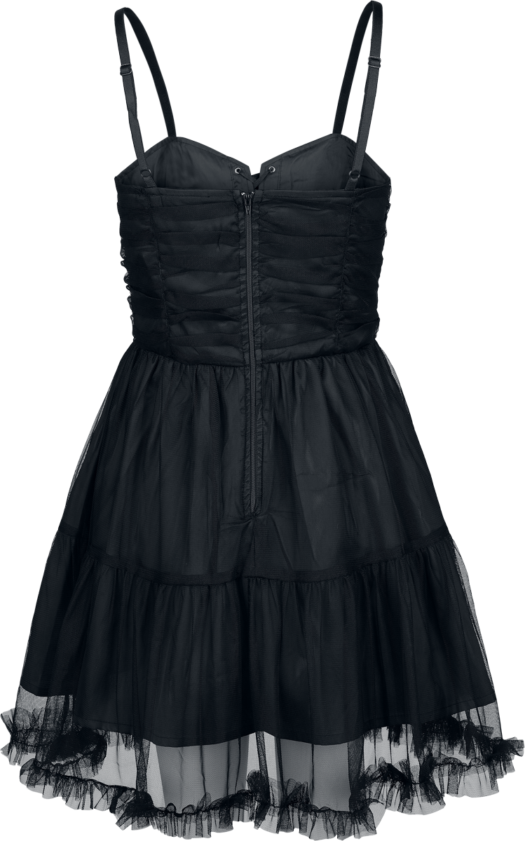 Robe courte Gothic de Gothicana by EMP - Robe en Mesh avec Dentelle - S à XL - pour Femme - noir - Gothicana by EMP - View 2