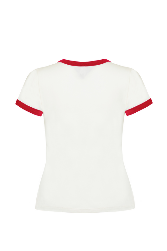 T-Shirt Manches courtes Rockabilly de Hell Bunny - Lucy - T-Shirt - XS à XXL - pour Femme - blanc/rouge - hell bunny - View 2