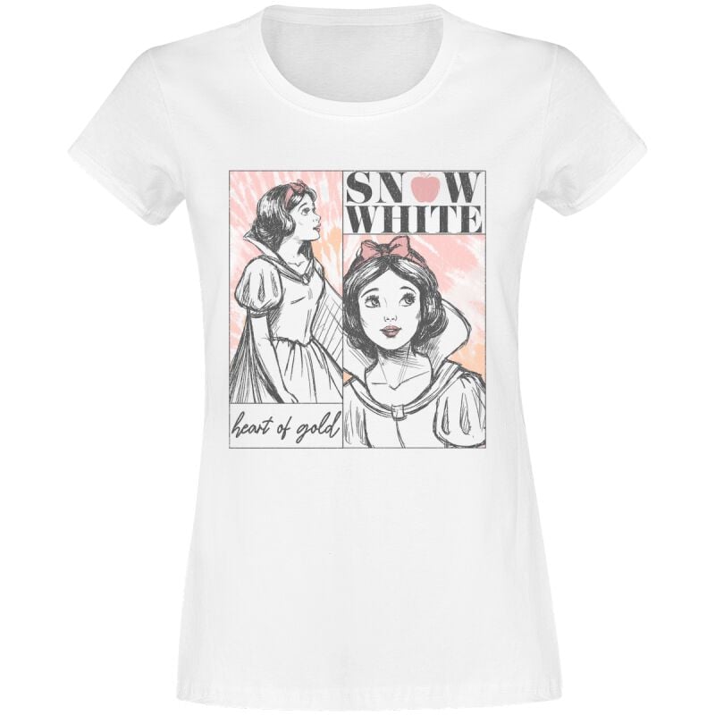 T-Shirt Manches courtes Disney de Blanche-Neige et les Sept Nains - Blanche-Neige - Tie Dye - S à L - pour Femme - blanc - Blanche-Neige et les Sept Nains