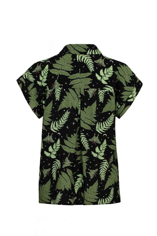 Chemise manches courtes Rockabilly de Hell Bunny - Gaia Shirt - XS à 4XL - pour Femme - vert/noir - hell bunny
