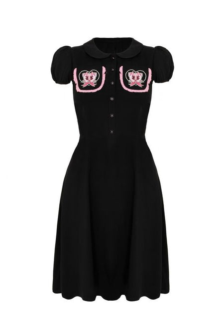Robe mi-longue Rockabilly de Hell Bunny - Not Into You - Robe - XS à XXL - pour Femme - noir - hell bunny