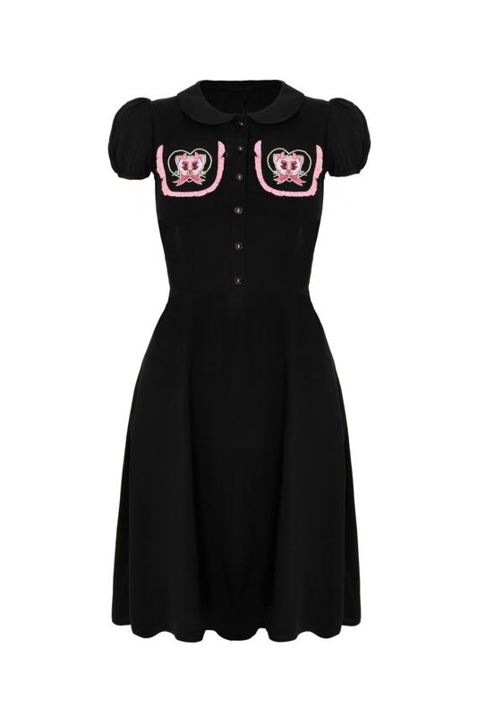 Robe mi-longue Rockabilly de Hell Bunny - Not Into You - Robe - XS à XXL - pour Femme - noir - hell bunny