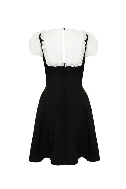 Robe mi-longue Rockabilly de Hell Bunny - Alice Dress - XS à XXL - pour Femme - noir/blanc - hell bunny - View 2