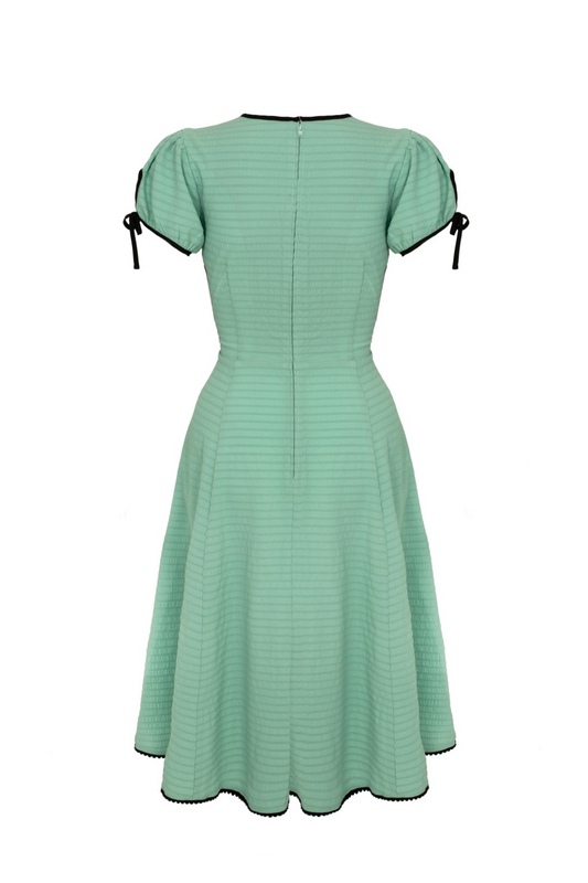 Robe mi-longue Rockabilly de Hell Bunny - Casey Dress - XS à 4XL - pour Femme - vert/noir - hell bunny - View 2