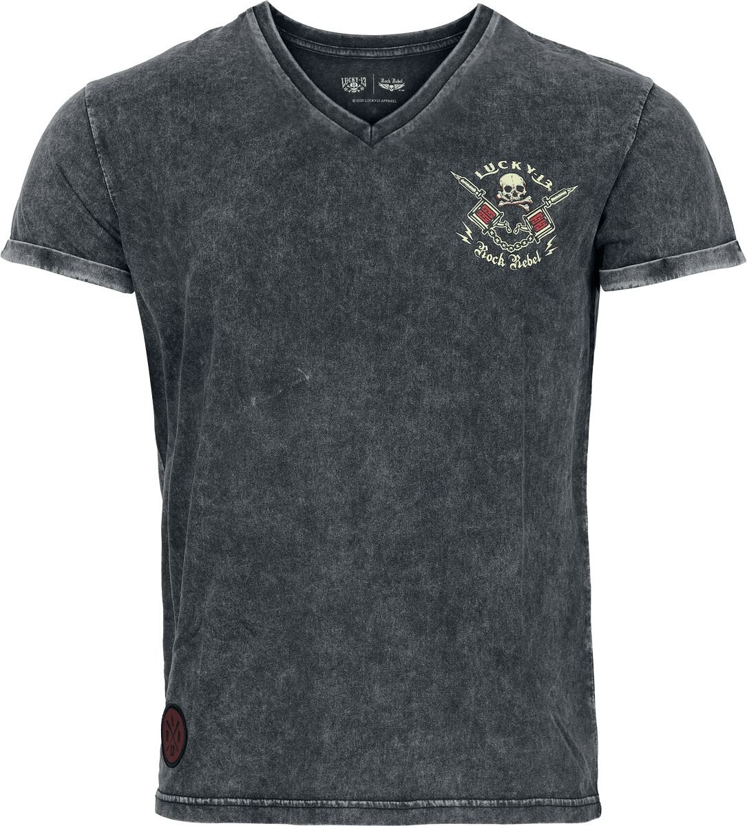 T-Shirt Manches courtes  de Rock Rebel by EMP - Rock Rebel X Lucky 13 - T- Shirt - M à XXL - pour Homme - gris - Rock Rebel by EMP