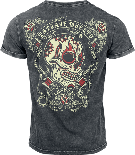 T-Shirt Manches courtes  de Rock Rebel by EMP - Rock Rebel X Lucky 13 - T- Shirt - M à XXL - pour Homme - gris - Rock Rebel by EMP - View 2