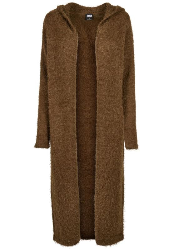 Gilets & Ponchos  de Urban Classics - Ladies Hooded Feather Cardigan - XS à S - pour Femme - olive - Urban Classics