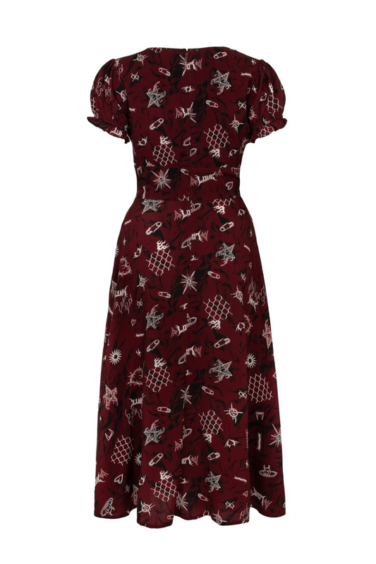 Robe longue  de Hell Bunny - Doomed Dress - XS à 4XL - pour Femme - rouge/noir/blanc - hell bunny - View 2