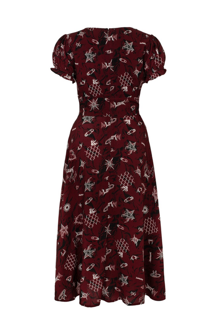 Robe longue  de Hell Bunny - Doomed Dress - XS à 4XL - pour Femme - rouge/noir/blanc - hell bunny - View 2