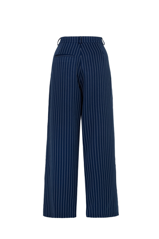 Pantalon en toile  de Hell Bunny - Costello Trousers - XS à 4XL - pour Femme - bleu/blanc - hell bunny - View 2