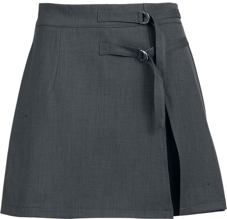Short Rockabilly de Hell Bunny - Traxler - Skort (Jupe Short) - XS à S - pour Femme - gris - hell bunny