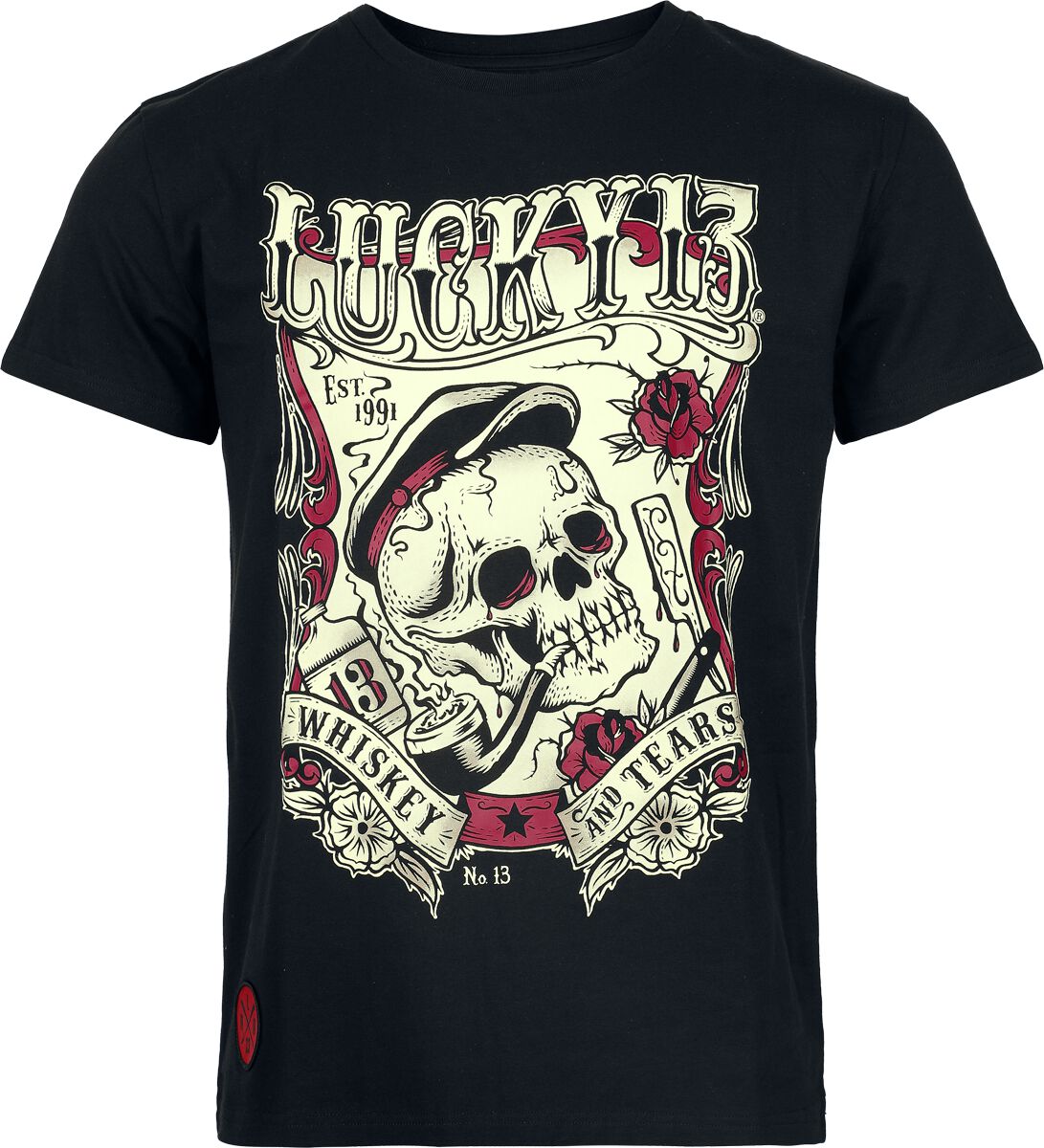 T-Shirt Manches courtes  de Rock Rebel by EMP - Rock Rebel X Lucky 13 - T- Shirt - M à XXL - pour Homme - noir - Rock Rebel by EMP