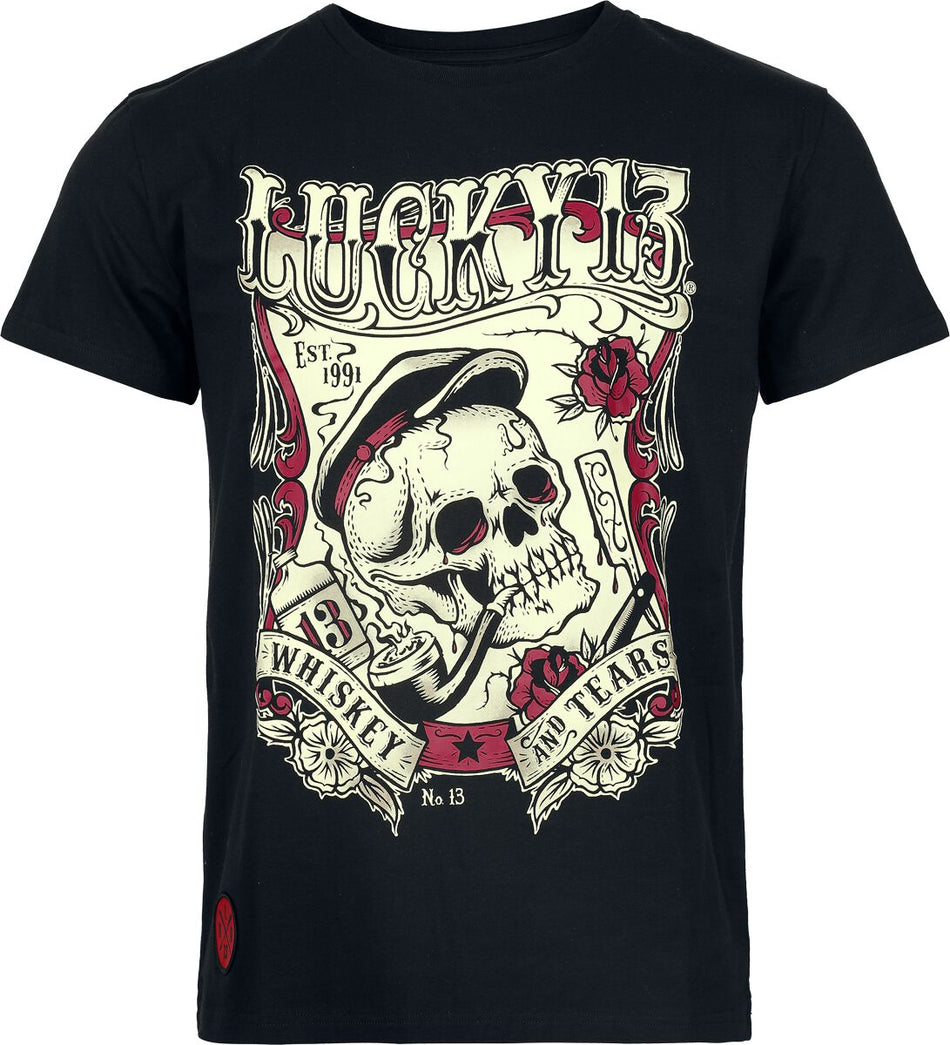T-Shirt Manches courtes  de Rock Rebel by EMP - Rock Rebel X Lucky 13 - T- Shirt - M à XXL - pour Homme - noir - Rock Rebel by EMP