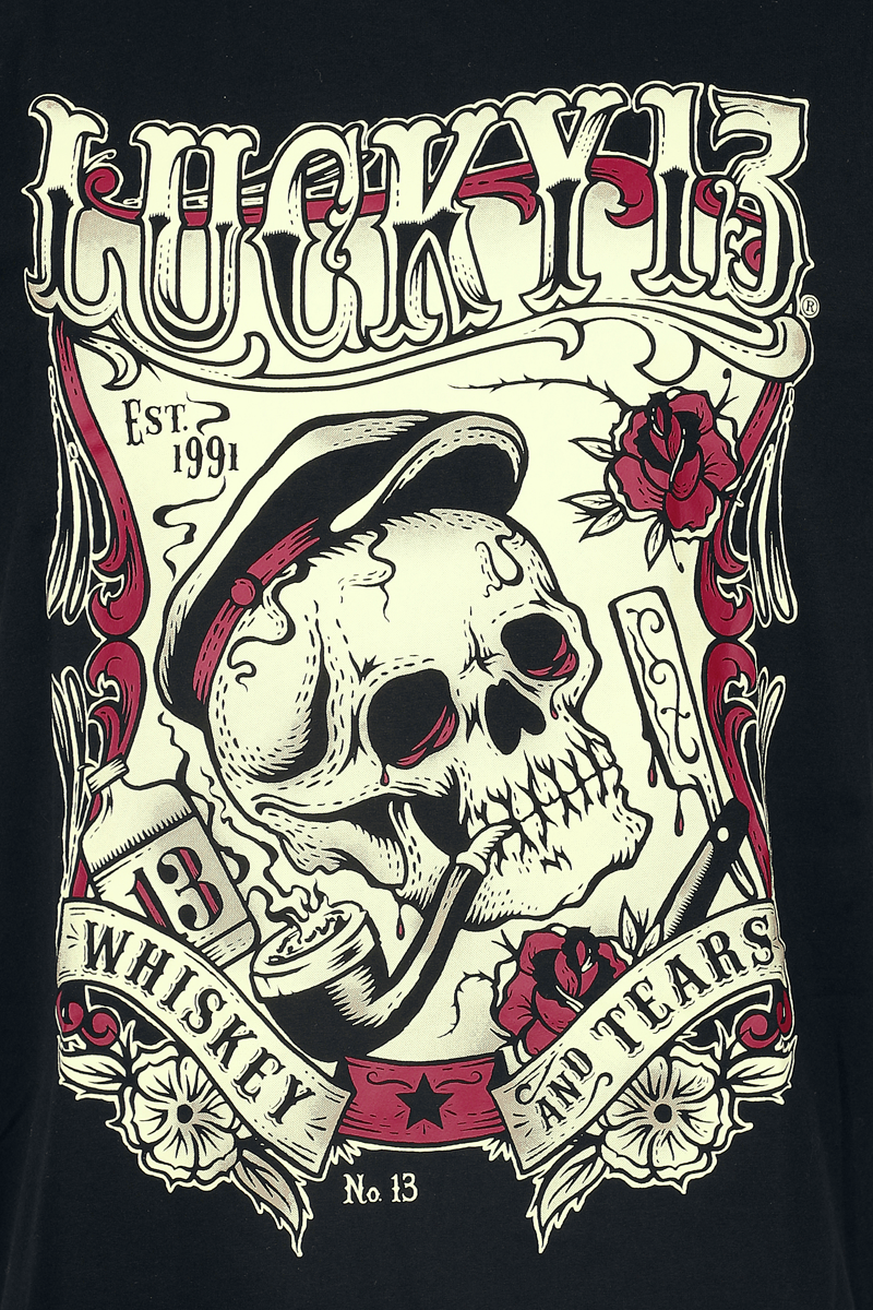 T-Shirt Manches courtes  de Rock Rebel by EMP - Rock Rebel X Lucky 13 - T- Shirt - M à XXL - pour Homme - noir - Rock Rebel by EMP - View 2