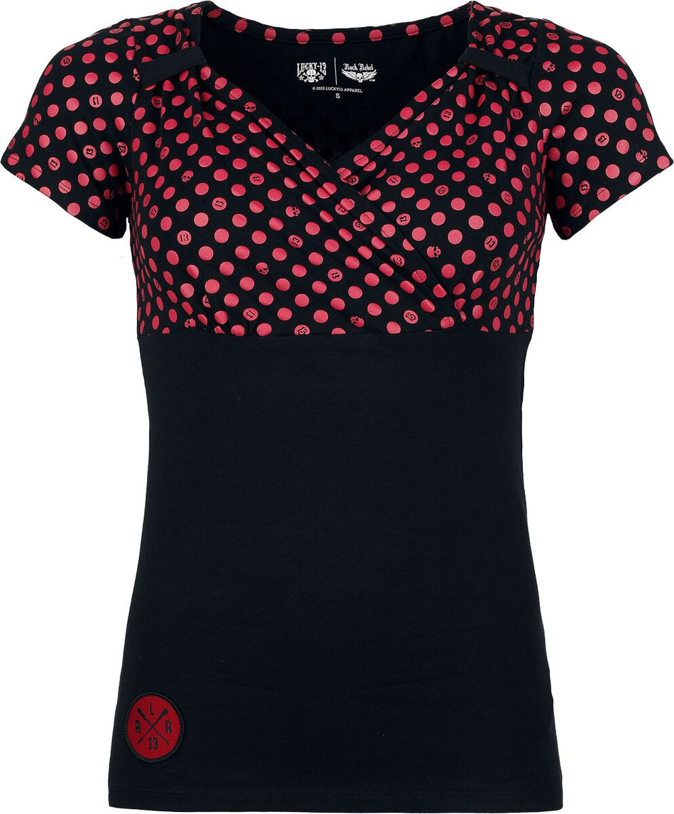 T-Shirt Manches courtes  de Rock Rebel by EMP - Rock Rebel X Lucky 13 - T- Shirt - S à XXL - pour Femme - noir - Rock Rebel by EMP