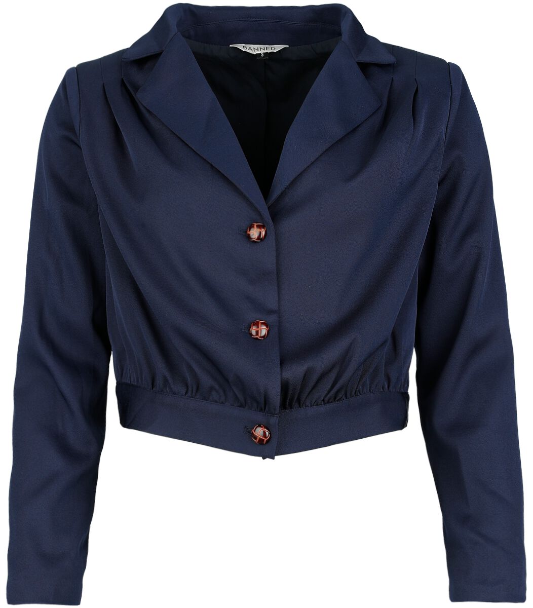 Blazer Rockabilly de Banned Retro - Robyn Plain Jacket - S à 4XL - pour Femme - bleu - Banned Retro