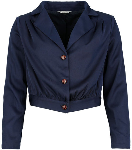 Blazer Rockabilly de Banned Retro - Robyn Plain Jacket - S à 4XL - pour Femme - bleu - Banned Retro