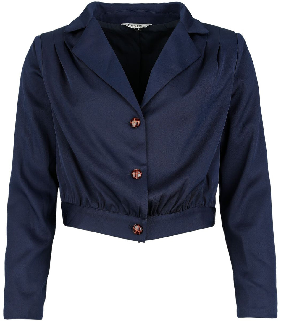 Blazer Rockabilly de Banned Retro - Robyn Plain Jacket - S à 4XL - pour Femme - bleu - Banned Retro