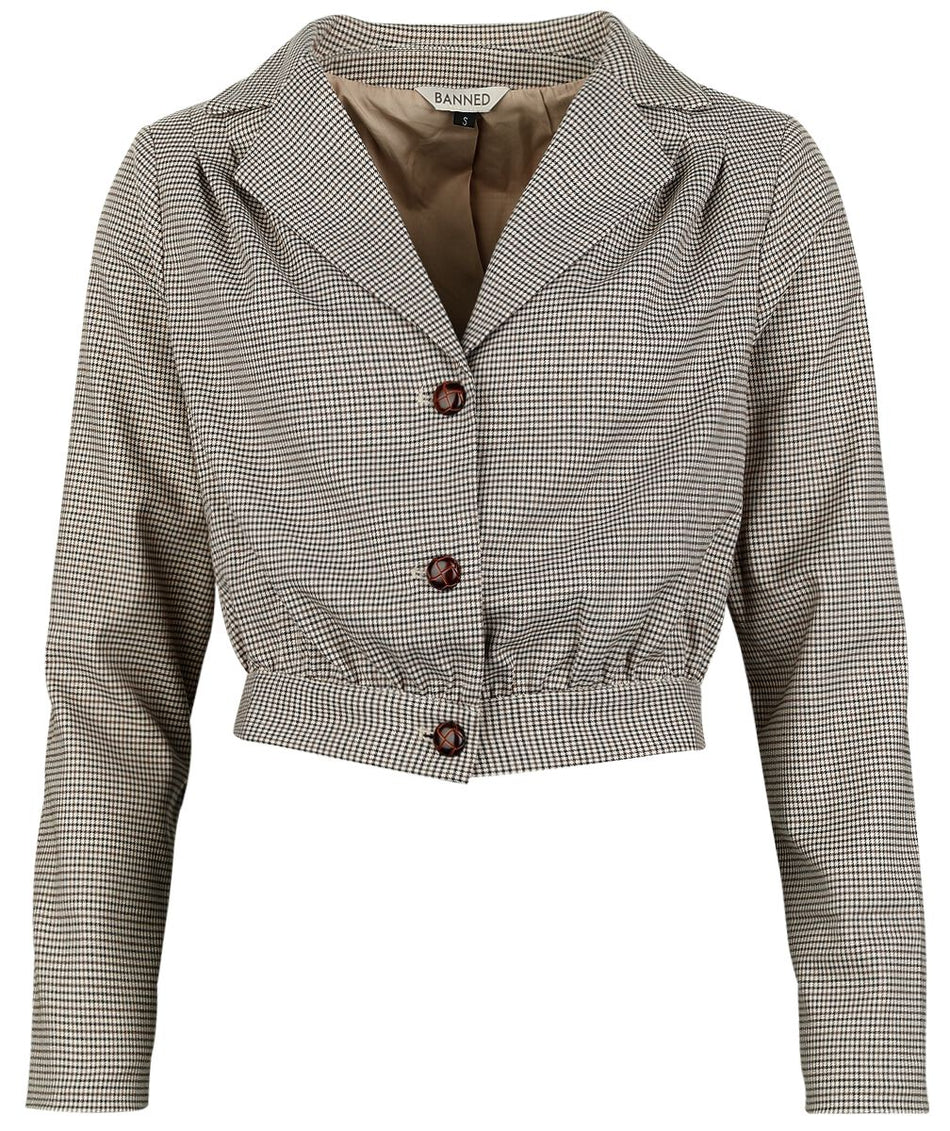 Blazer Rockabilly de Banned Retro - Robin Houndstoot Jacket - S à XXL - pour Femme - marron - Banned Retro