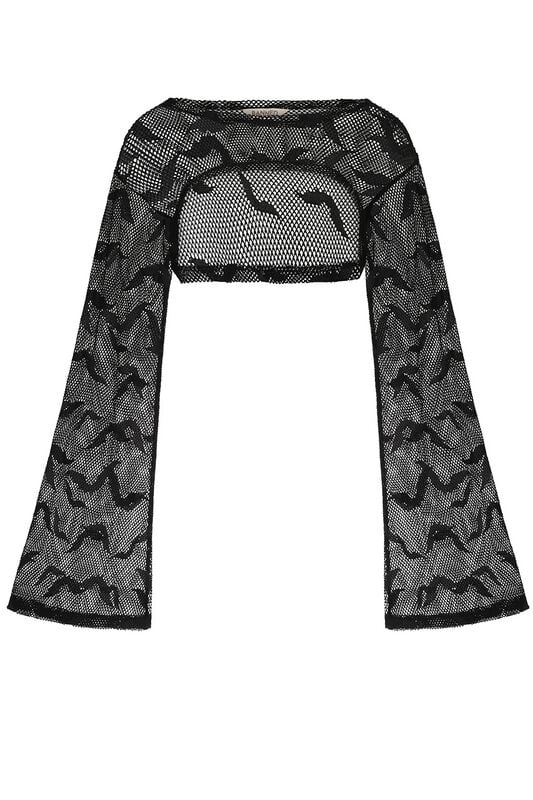 T-shirt manches longues Gothic de Banned Alternative - Selena Top - XS à XXL - pour Femme - noir - Banned Alternative
