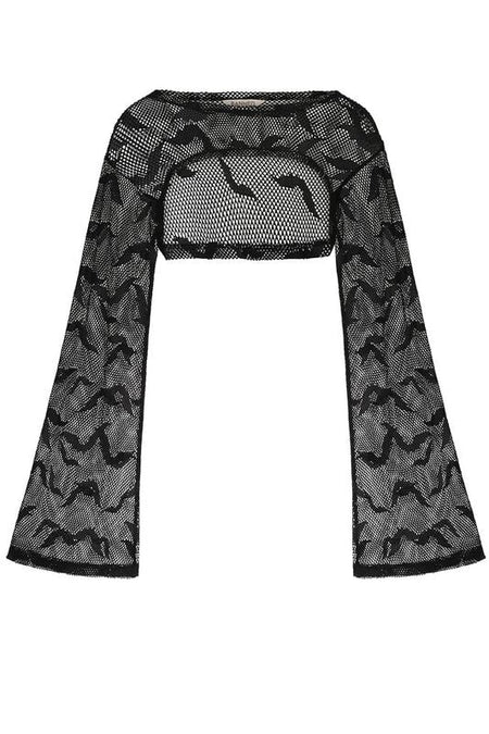 T-shirt manches longues Gothic de Banned Alternative - Selena Top - XS à XXL - pour Femme - noir - Banned Alternative