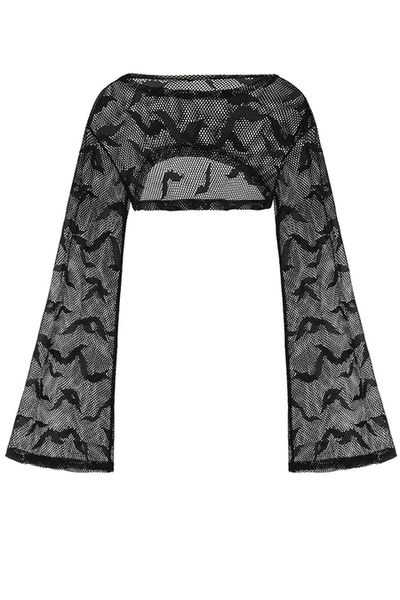 T-shirt manches longues Gothic de Banned Alternative - Selena Top - XS à XXL - pour Femme - noir - Banned Alternative - View 2
