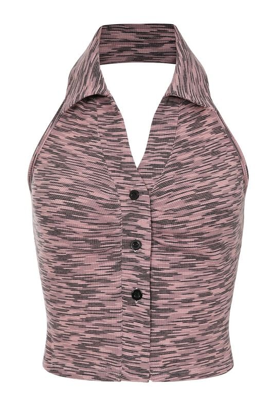 Top Rockabilly de Banned Alternative - Sasha Top - XS à XL - pour Femme - noir/rose - Banned Alternative