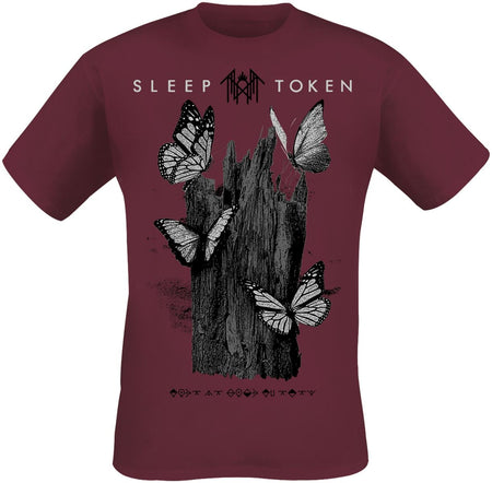 T-Shirt Manches courtes  de Sleep Token - Butterflies Burg - S à 4XL - pour Homme - bordeaux - Sleep Token