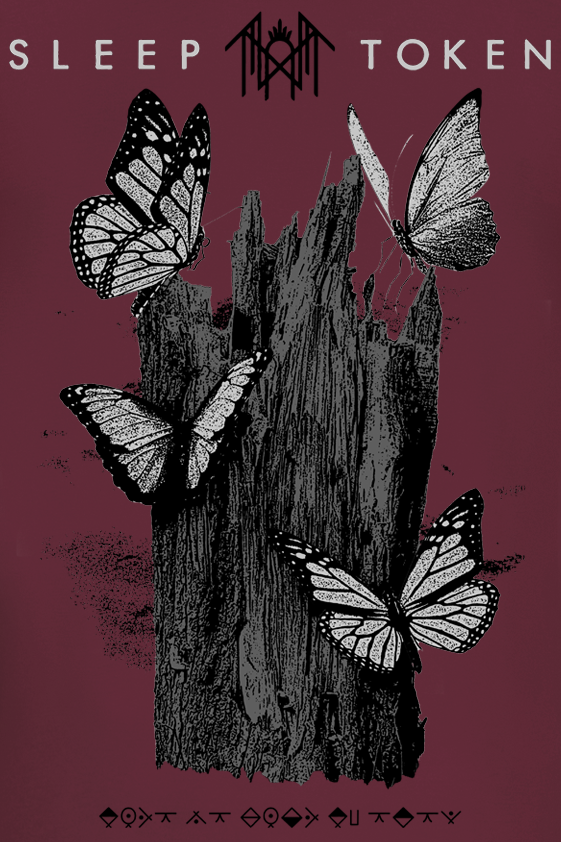 T-Shirt Manches courtes  de Sleep Token - Butterflies Burg - S à 4XL - pour Homme - bordeaux - Sleep Token - View 2