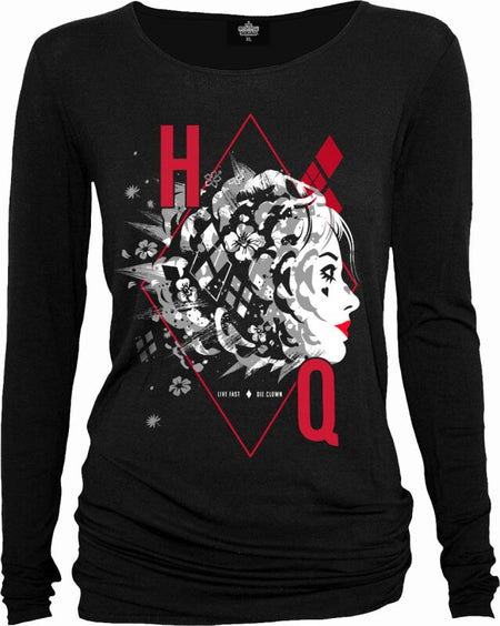 T-shirt manches longues  de Batman - Harley Quinn - M - pour Femme - noir - Batman