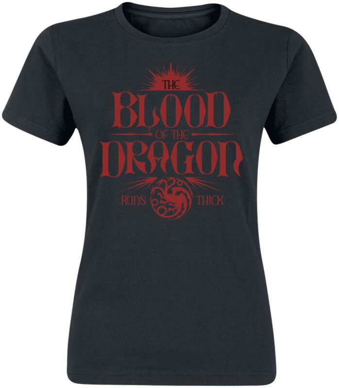 T-Shirt Manches courtes  de Game Of Thrones - House of the Dragon - Blood Of The Dragon Runs Thick - S à XXL - pour Femme - noir - Game Of Thrones