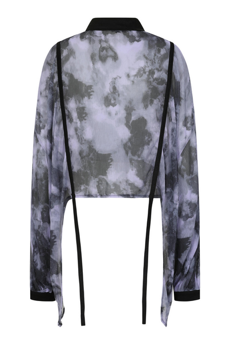 Chemisier Gothic de Banned Alternative - Selene Mesh Blouse - XS à S - pour Femme - noir/lilas - Banned Alternative - View 2