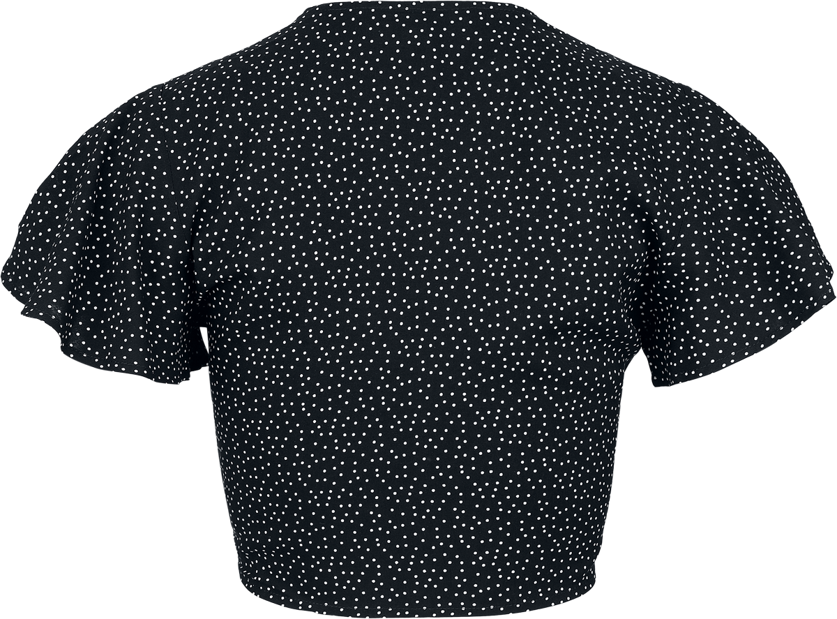 Chemisier Rockabilly de Banned Retro - Lola - Crop Top - XS à 4XL - pour Femme - noir/blanc - Banned Retro - View 2