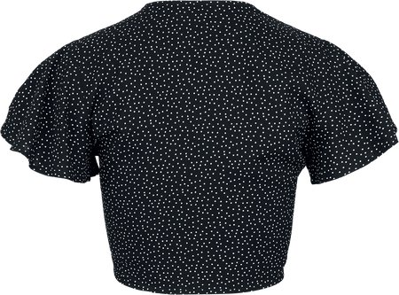 Chemisier Rockabilly de Banned Retro - Lola - Crop Top - XS à 4XL - pour Femme - noir/blanc - Banned Retro - View 2