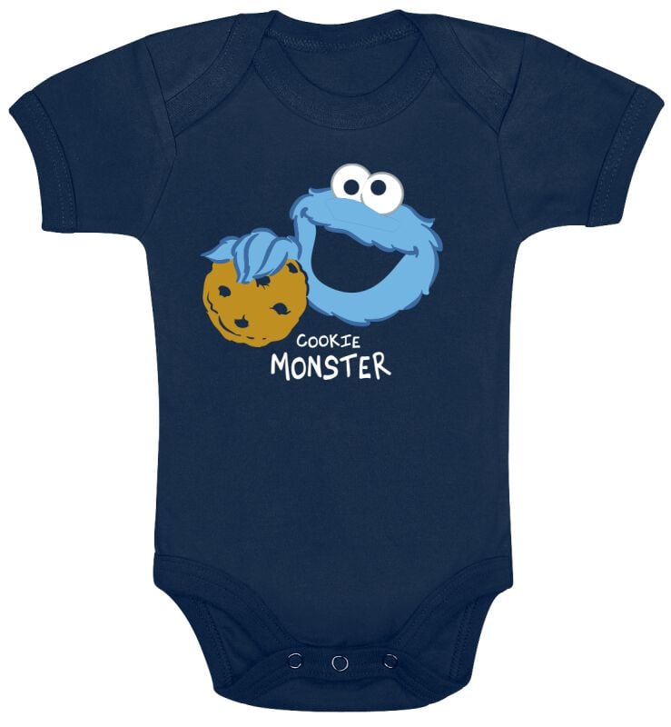 Body  de Sesame Street - Macaron Le Glouton - 50/56 à 86/92 - pour filles & garçonse - bleu - Sesame Street
