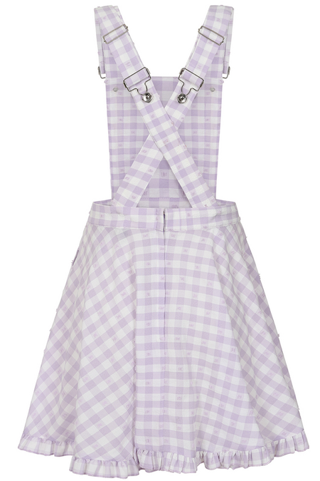 Robe courte Rockabilly de Banned Alternative - Kairi Gingham Dress - XS à S - pour Femme - violet/blanc - Banned Alternative - View 2