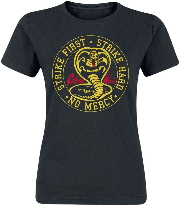 T-Shirt Manches courtes  de Cobra Kai - Cobra Kai Round Patch - S à XXL - pour Femme - noir - Cobra Kai