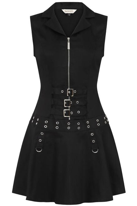 Robe courte Gothic de Banned Alternative - Astrid Dress - XS à XL - pour Femme - noir - Banned Alternative