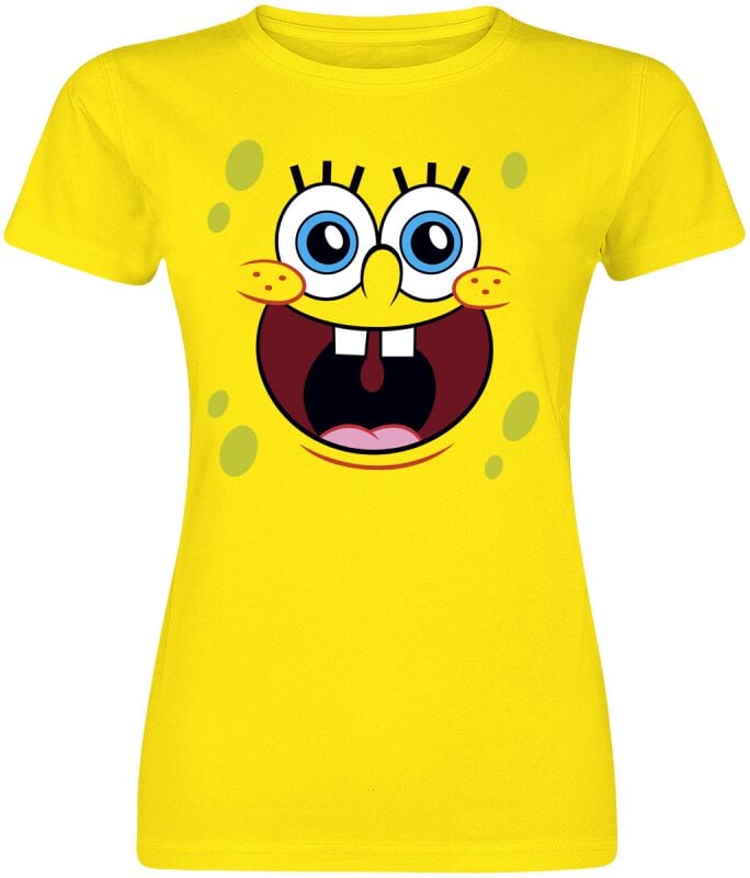 T-Shirt Manches courtes  de Bob L'Éponge - Sponge Happy Face - S à XXL - pour Femme - jaune - Bob L'Éponge