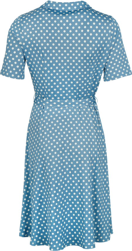 Robe mi-longue Rockabilly de Banned Retro - Ellen Spot Dress - XS à XL - pour Femme - bleu/blanc - Banned Retro - View 2