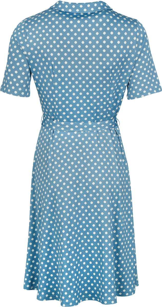 Robe mi-longue Rockabilly de Banned Retro - Ellen Spot Dress - XS à XL - pour Femme - bleu/blanc - Banned Retro - View 2