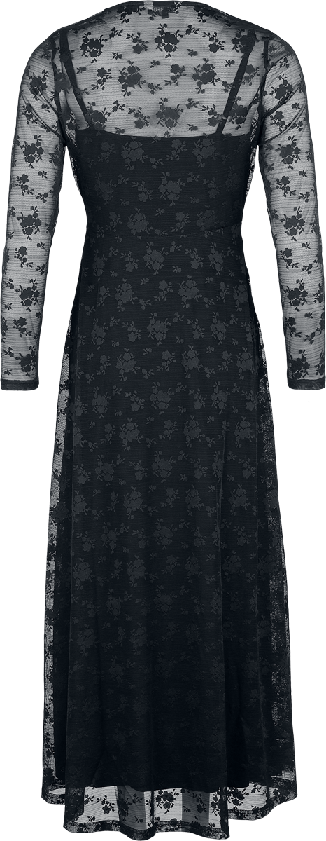 Robe longue Rockabilly de Banned Retro - Florence - Robe Longue avec Dentelle - S - pour Femme - noir - Banned Retro - View 2
